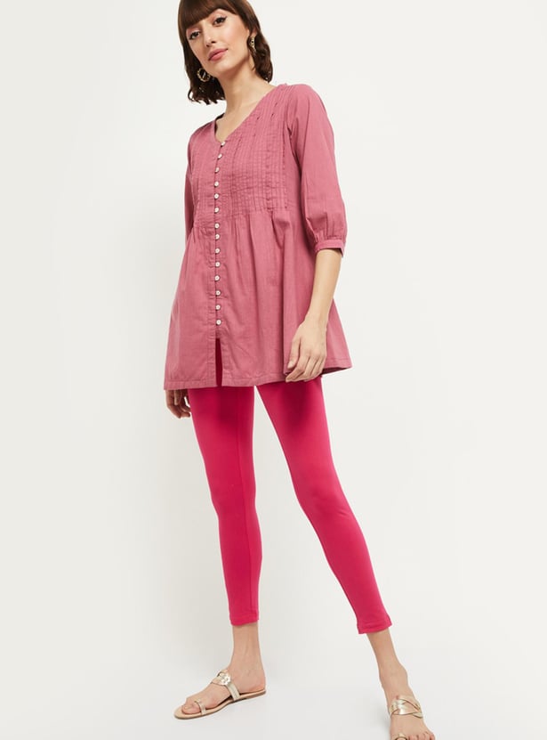 Women Solid Ankle-Length Leggings