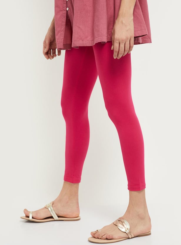 Women Solid Ankle-Length Leggings