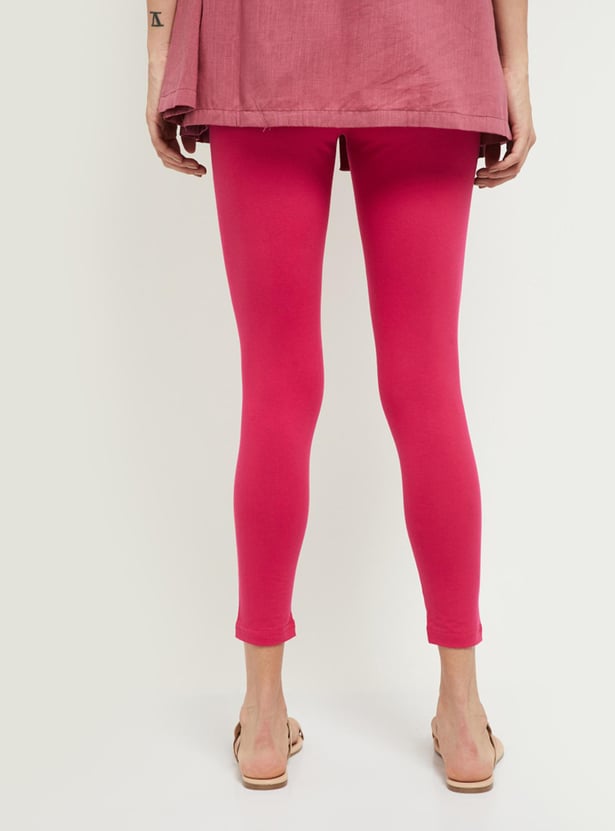 Women Solid Ankle-Length Leggings