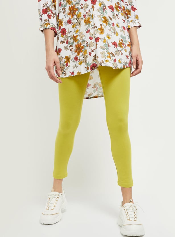 Women Solid Ankle-Length Leggings