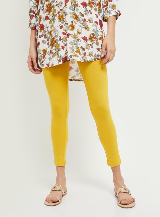 Women Solid Ankle-Length Leggings