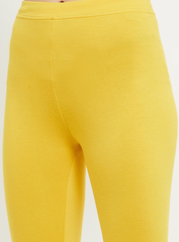 Women Solid Ankle-Length Leggings