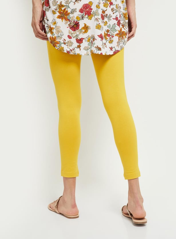 Women Solid Ankle-Length Leggings