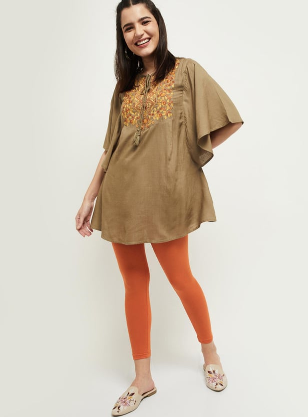 Women Solid Ankle-Length Leggings