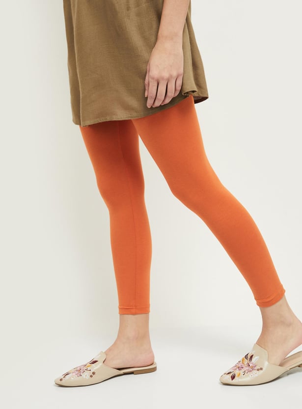 Women Solid Ankle-Length Leggings