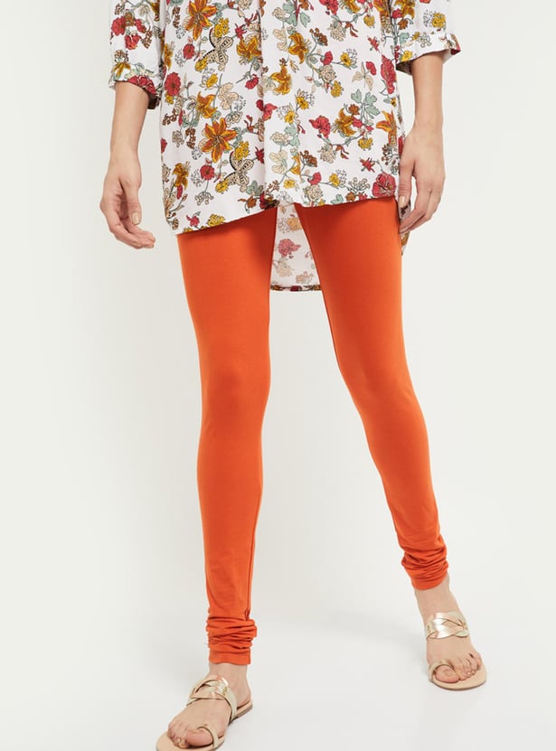 Women Solid Knitted Churidar