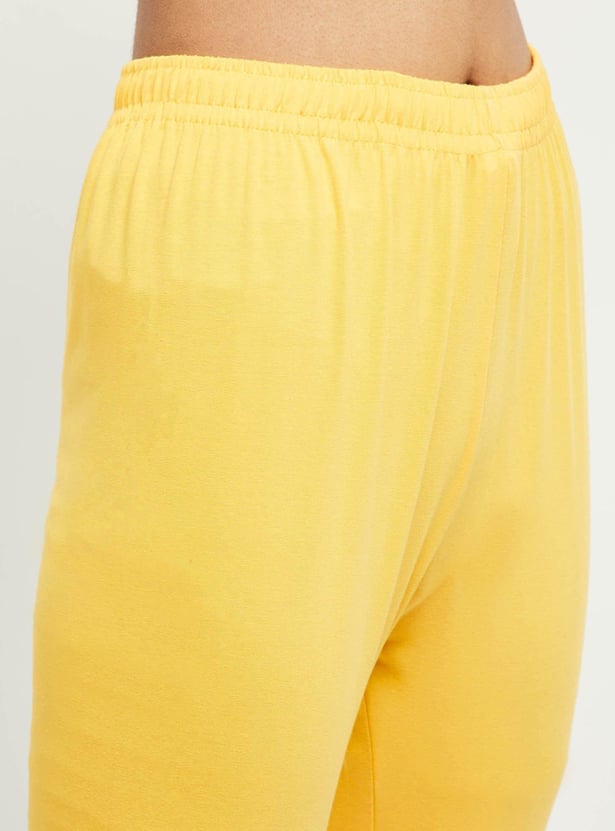 Women Solid Knitted Churidar