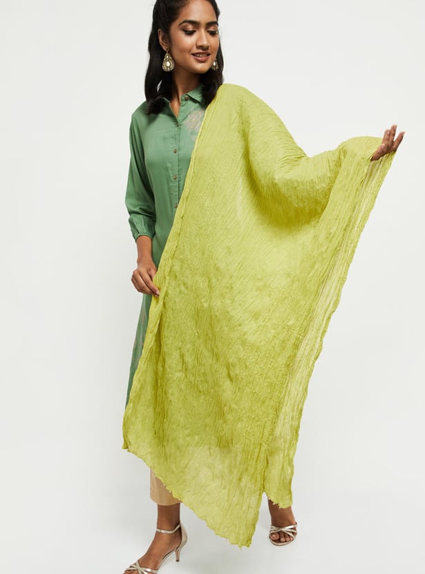 Women Solid DScrunched Dupatta