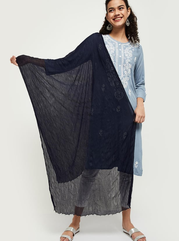 Women Embellished Crinkled Dupatta 