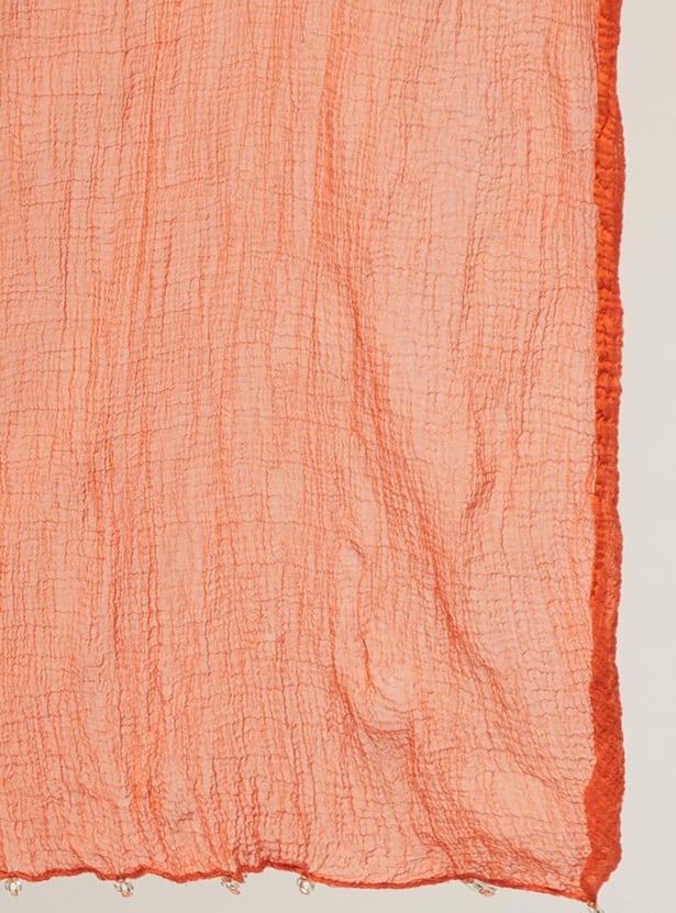 Women Solid Crinkled Dupatta 