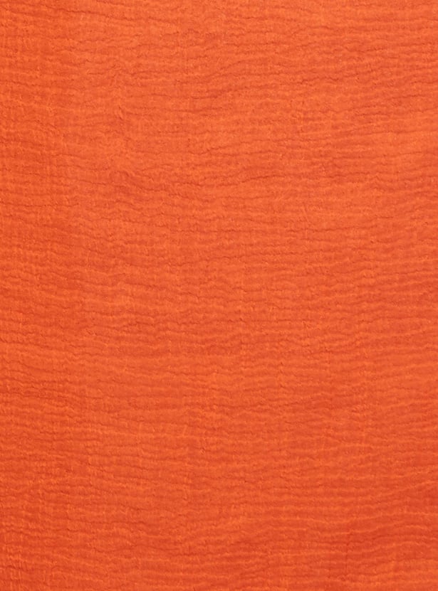 Women Solid Crinkled Dupatta 