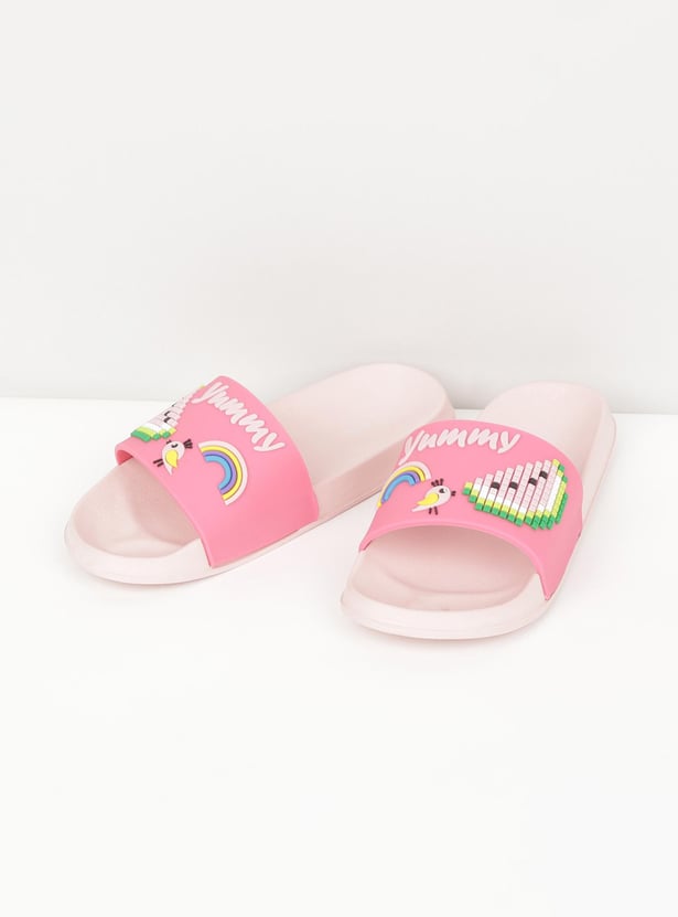 Girls Appliqued Sliders