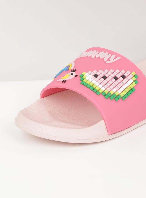 Girls Appliqued Sliders