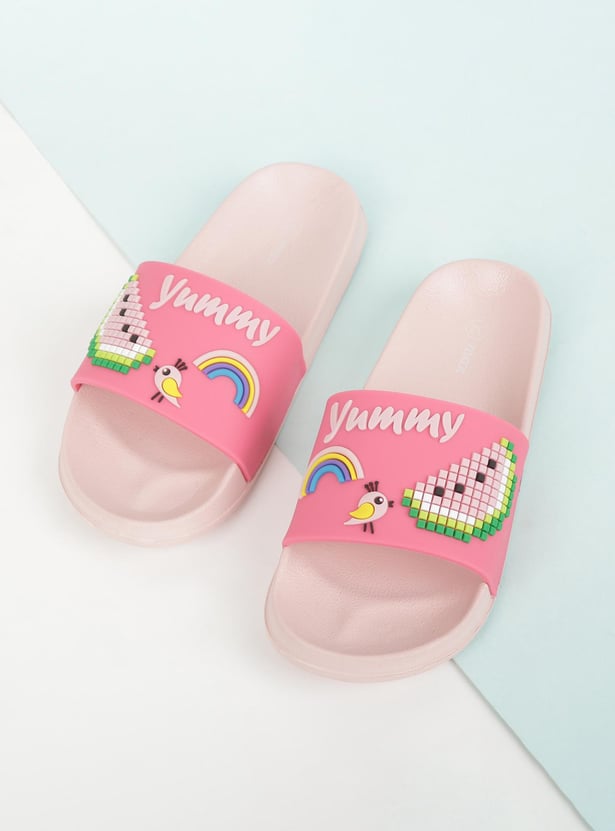 Girls Appliqued Sliders