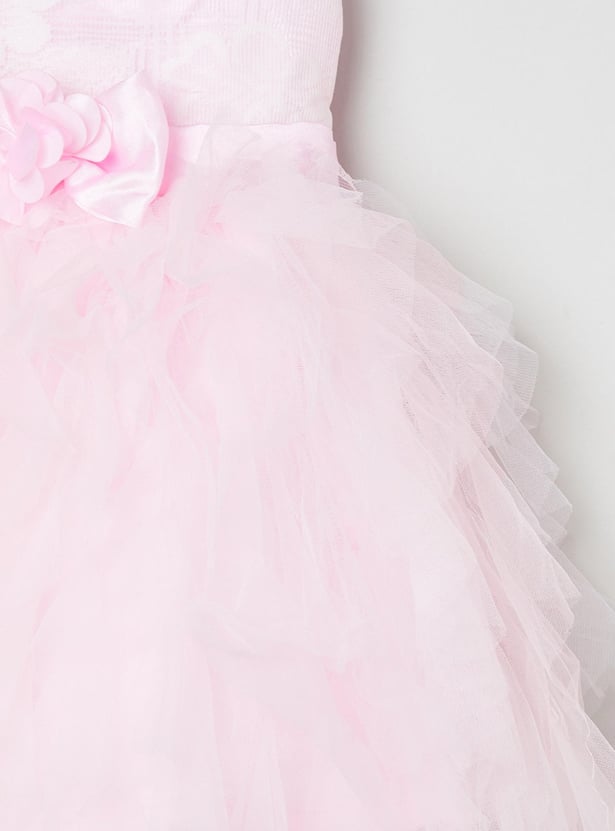 Girls Lace Embellished Fit and Flare Dress