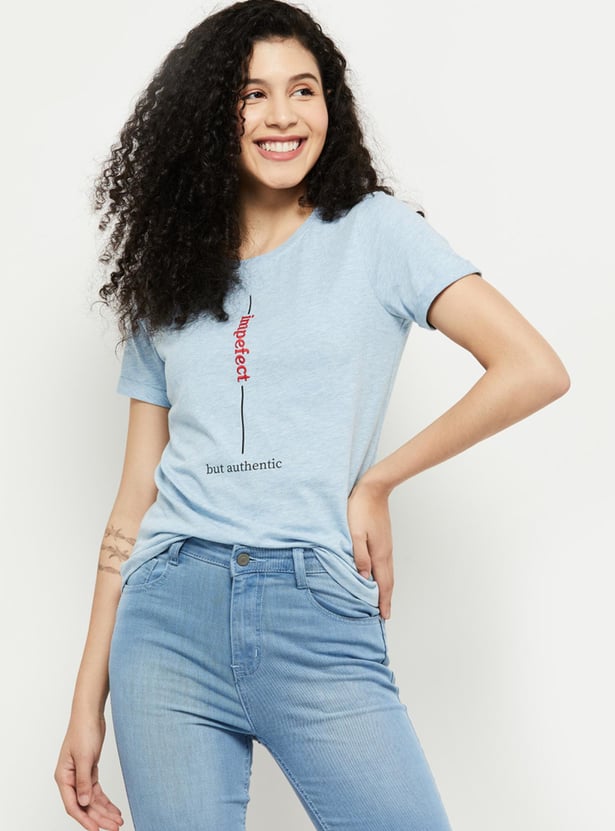 Women Printed Round Neck T-shirt