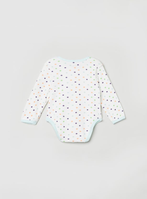 Girls Printed Knitted Bodysuit - Pack of 2