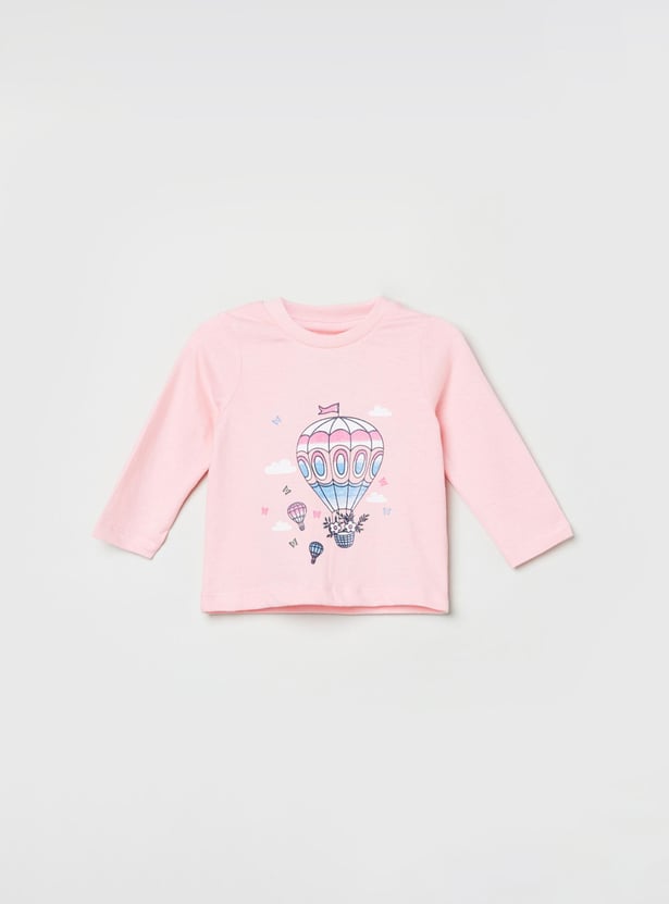 Girls Printed T-shirt and Pant Set 