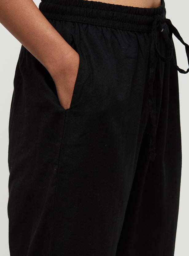 Women Solid Elasticated Pants