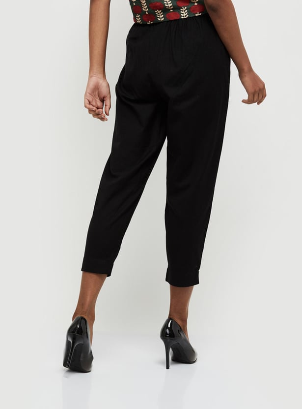 Women Solid Elasticated Pants