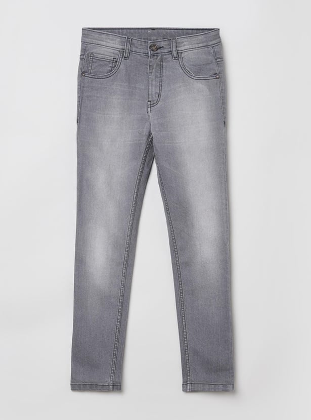 MAX Boys Stonewashed Slim Fit Jeans