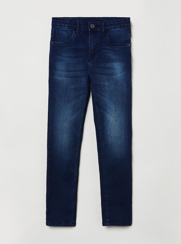 Boys Stonewashed Slim Fit Jeans