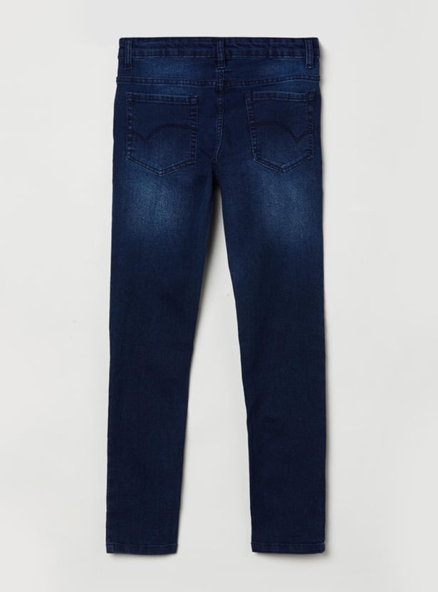 Boys Stonewashed Slim Fit Jeans