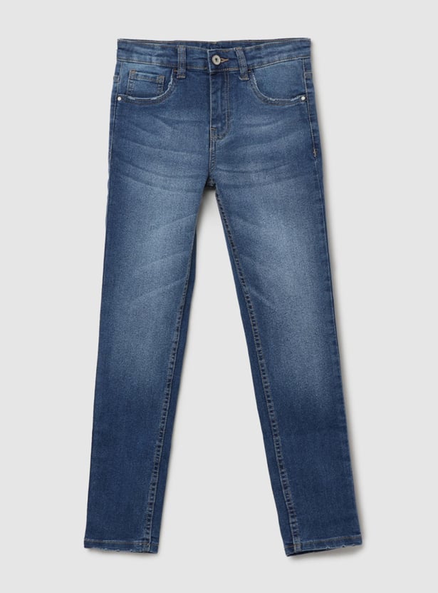 MAX Boys Stonewashed Slim Fit Jeans