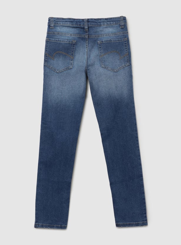 MAX Boys Stonewashed Slim Fit Jeans