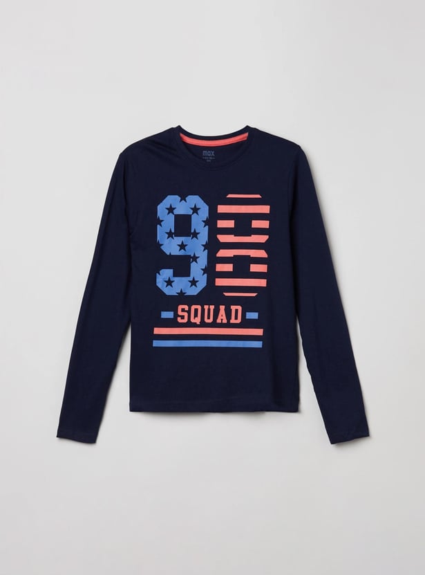 MAX Boys Typographic Print Crew Neck T-shirt