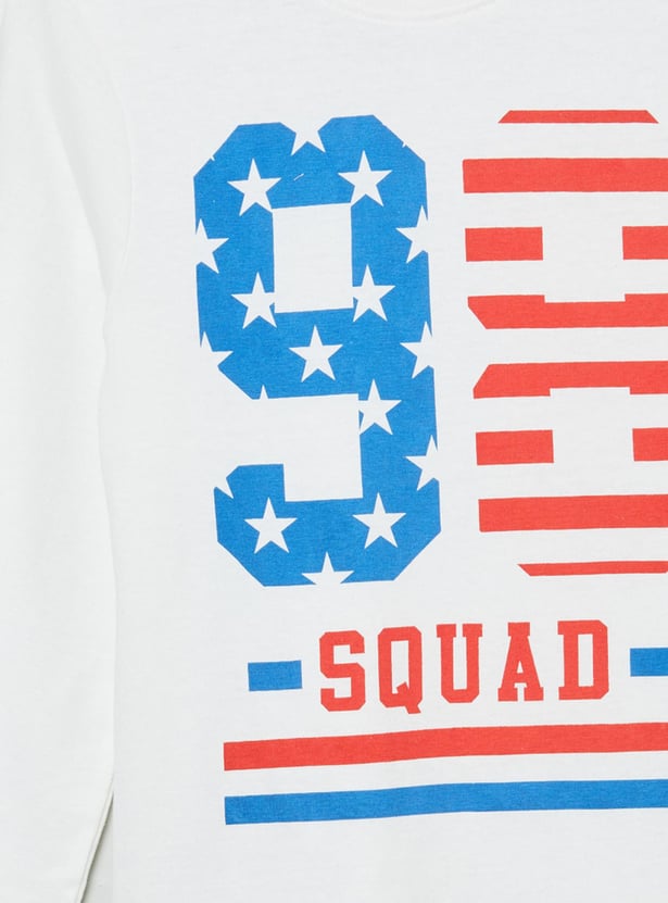 Boys Typographic Print Crew Neck T-shirt