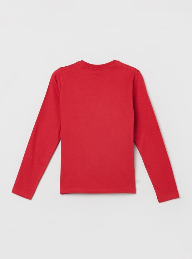 Boys Typographic Print Crew Neck T-shirt