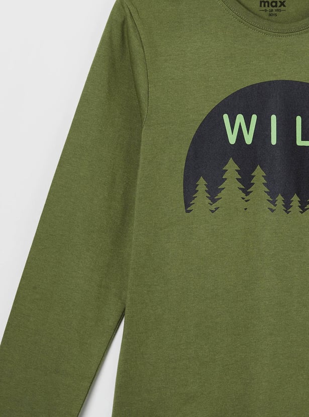 Boys Printed Crew Neck T-shirt