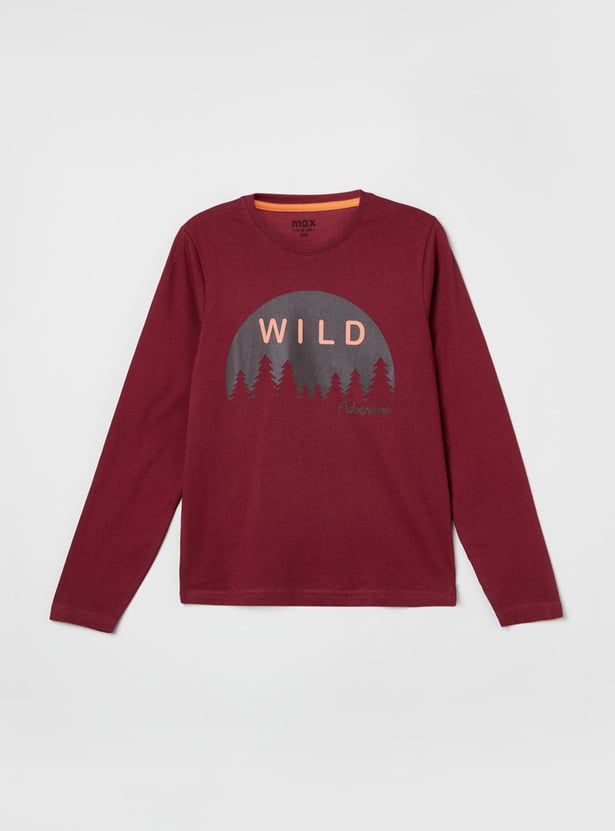 MAX Boys Printed Crew Neck T-shirt