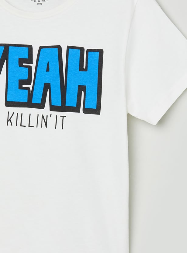 Boys Printed Crew Neck T-shirt