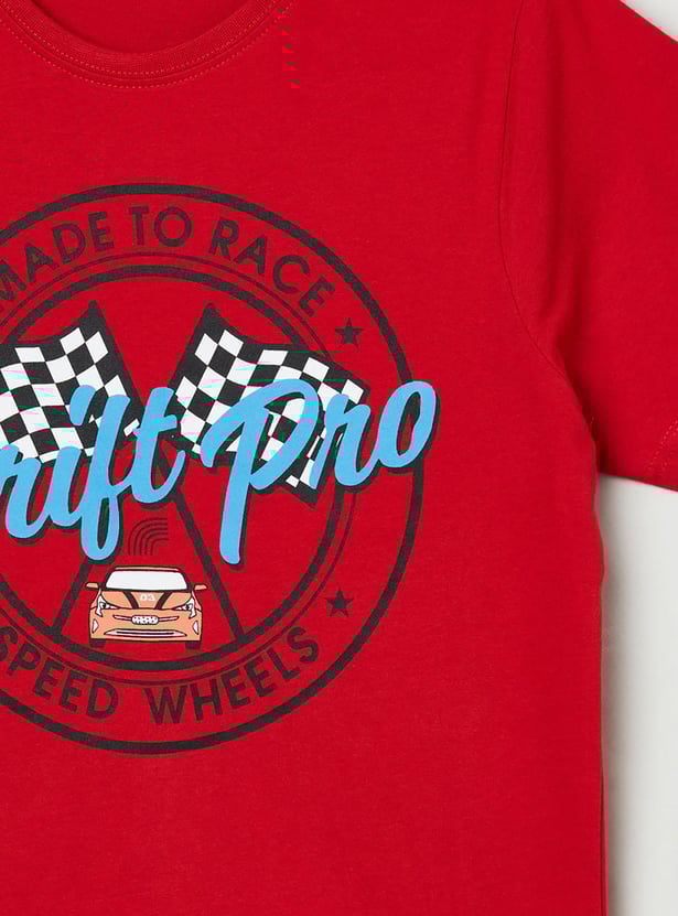 Boys Printed Crew Neck T-shirt