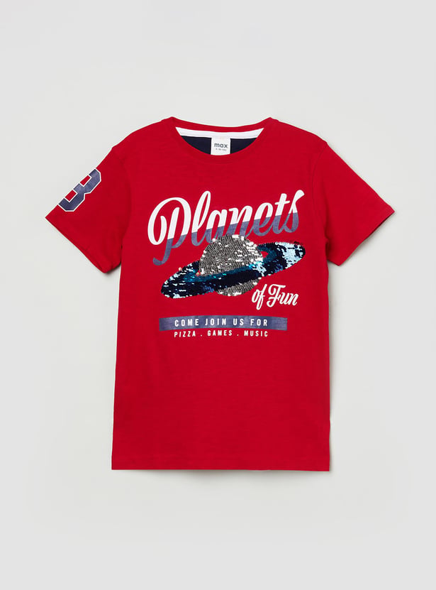 Boys Printed Round Neck T-shirt