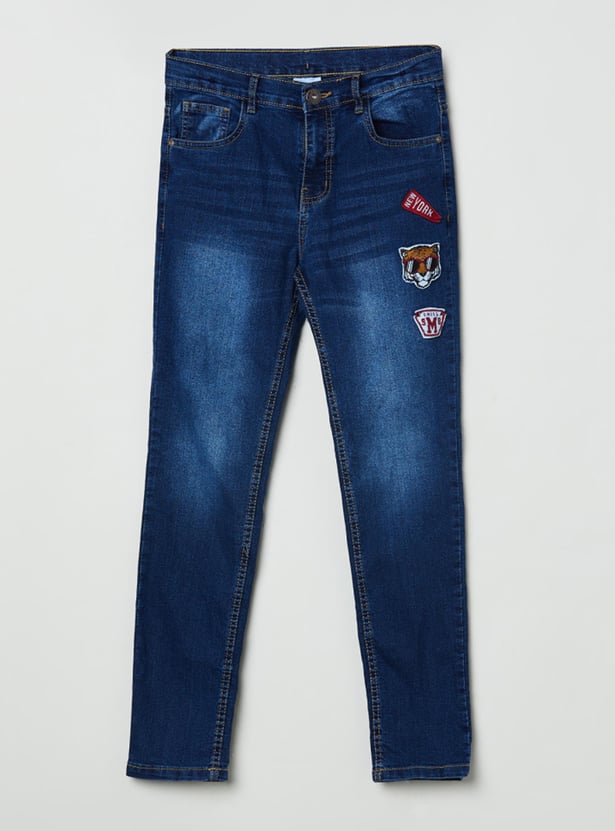 MAX Boys Stonewashed Slim Fit Jeans