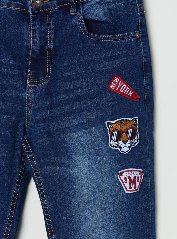 MAX Boys Stonewashed Slim Fit Jeans