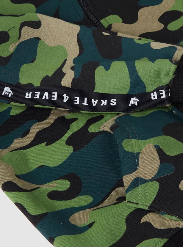 Buy Boys Camouflage Printed Hooded Sweatshirt Online at just Rs