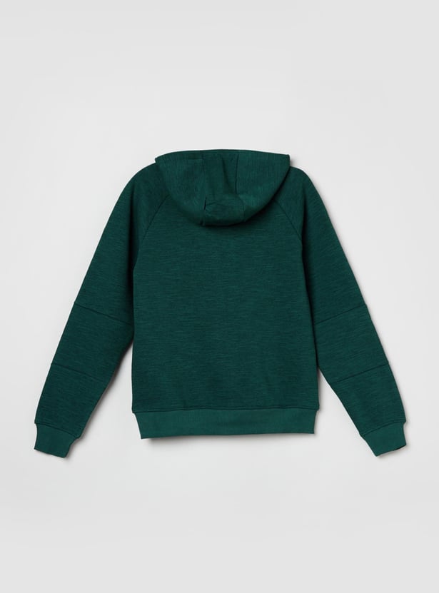 MAX Boys Printed Full Sleeve Hooded Sweatshirt