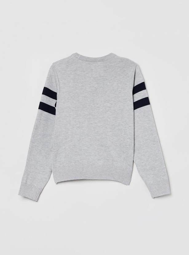 MAX Boys Textured Full Sleeves Sweater