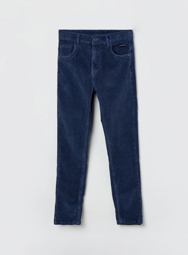 Buy Boys Textured Corduroy Trousers Online at just Rs. 949.0