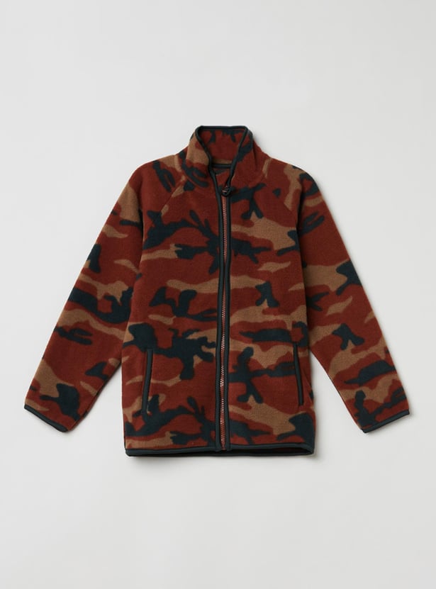 Boys Camouflage Textured Jacket