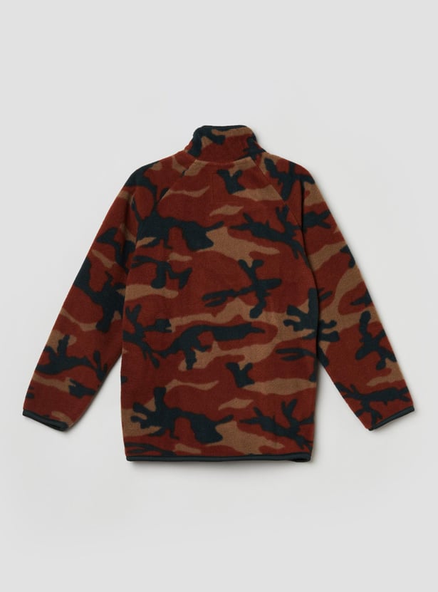 Boys Camouflage Textured Jacket