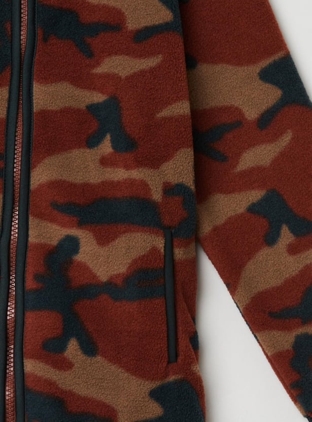 Boys Camouflage Textured Jacket