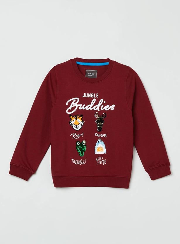MAX Boys Sequinned Crew Neck Sweatshirt