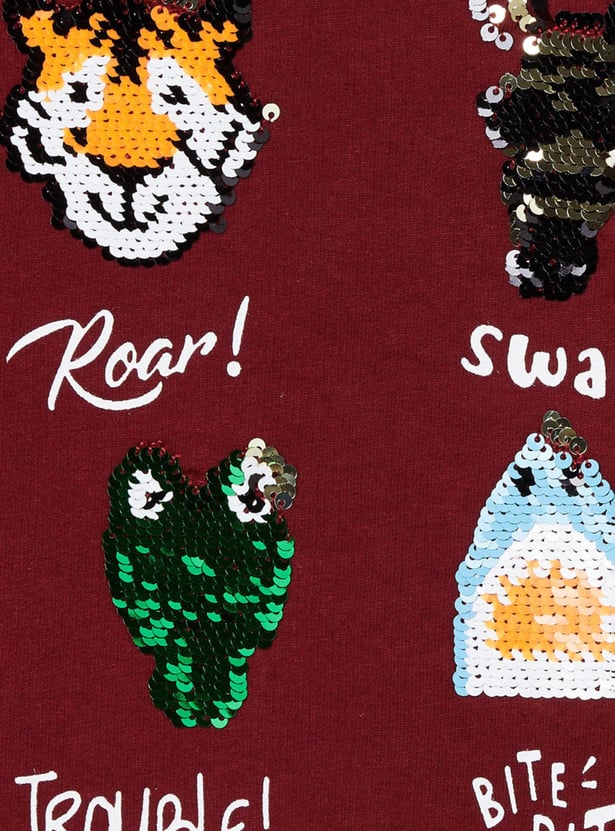 MAX Boys Sequinned Crew Neck Sweatshirt