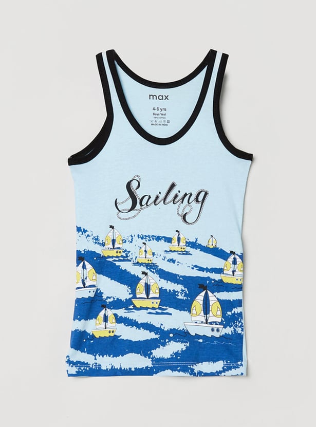 Boys Printed Vests - Pack of 2