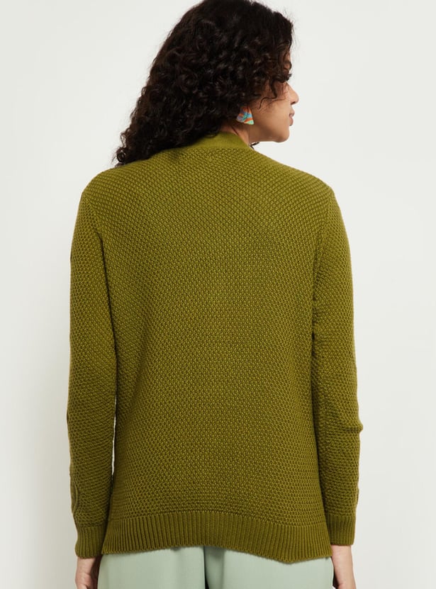 MAX Women Textured Full Sleeves Cardigan